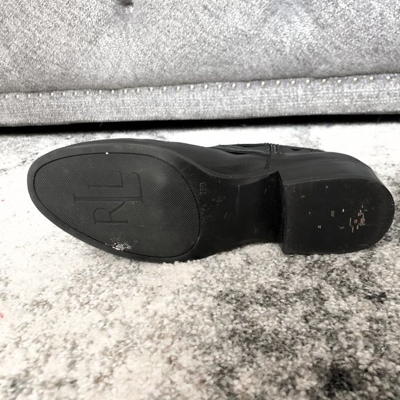 NWOT Ralph Lauren Black Leather Maya Ankle Boots - Picture 7 of 8